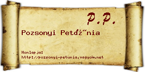 Pozsonyi Petúnia névjegykártya